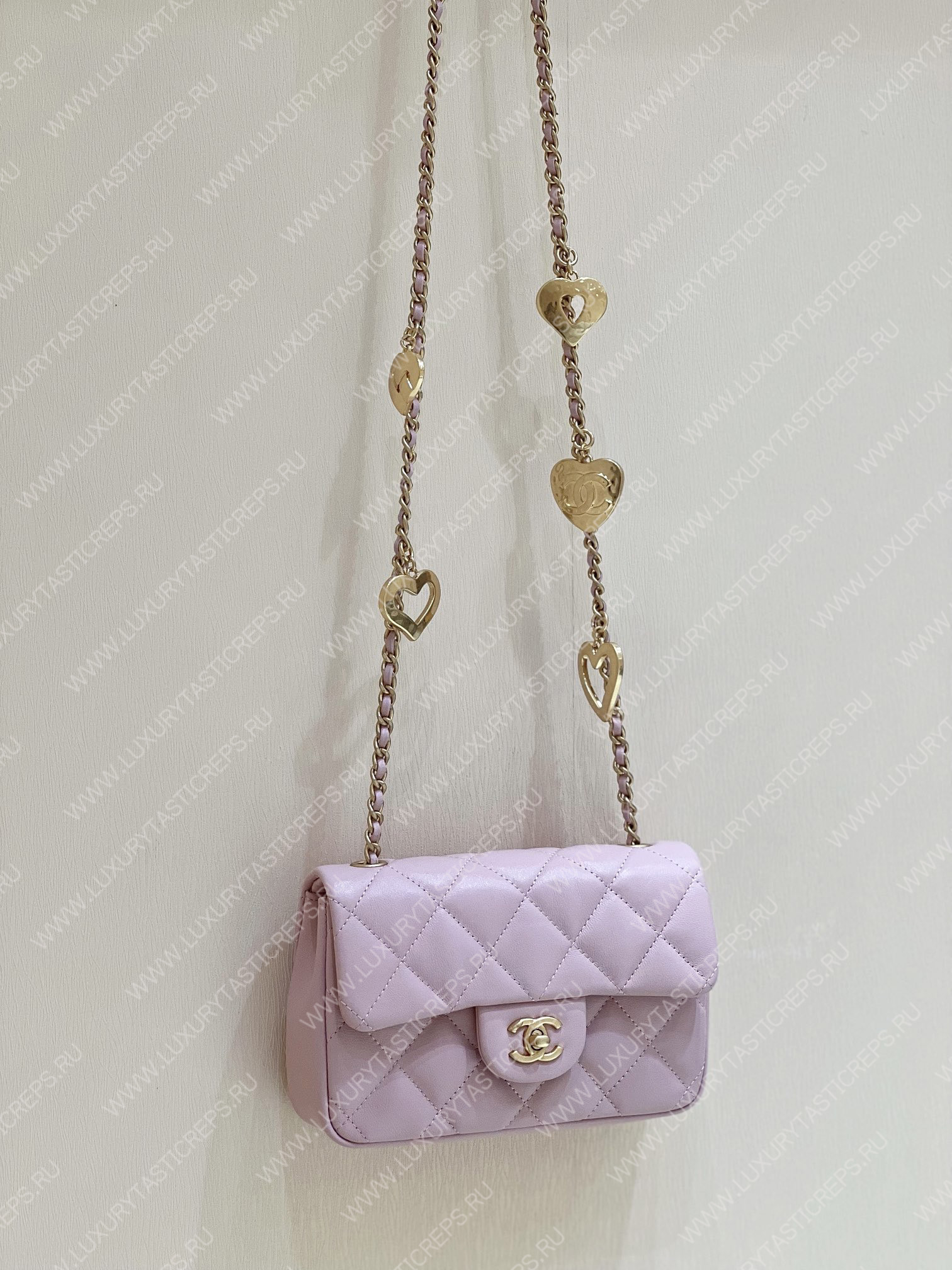 Ch*el mini flap bag pink as3456