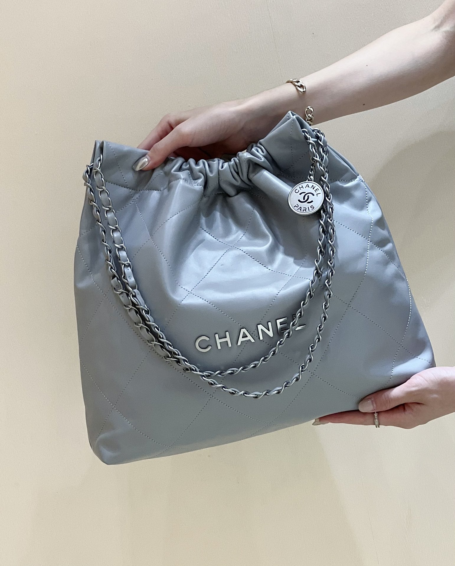 Ch*el 22 handbag powder blue as3261