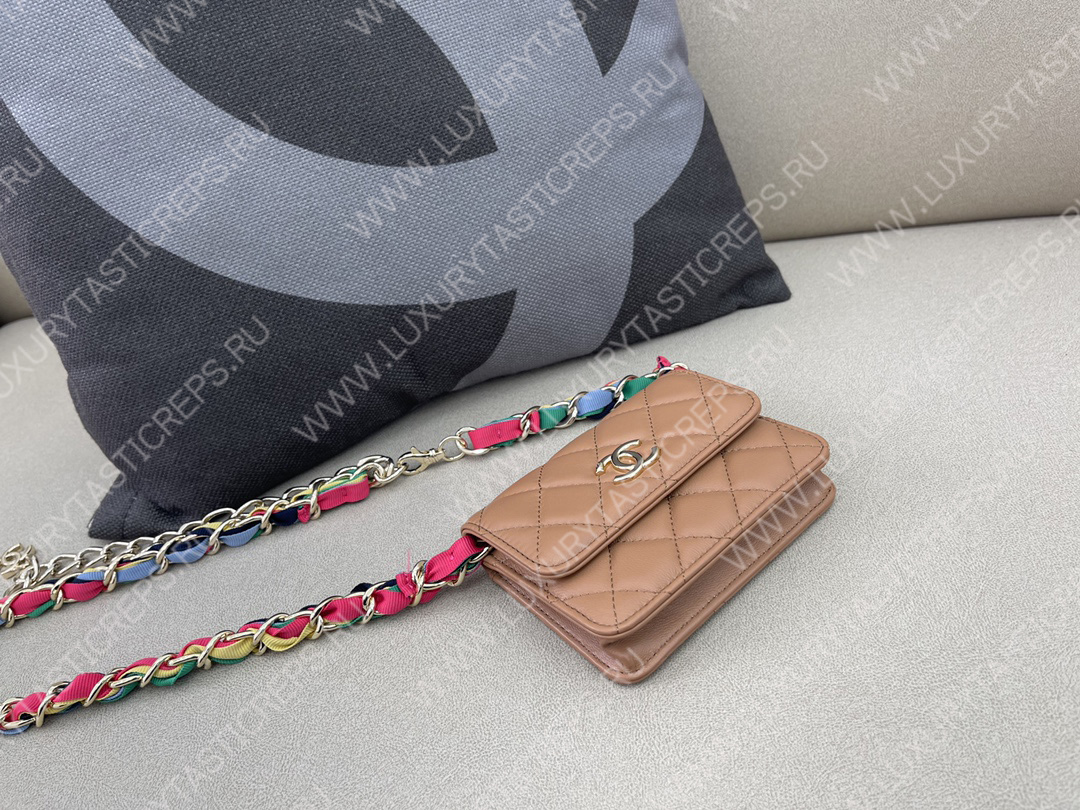 Ch*el ribbon belt bag beige ap2054