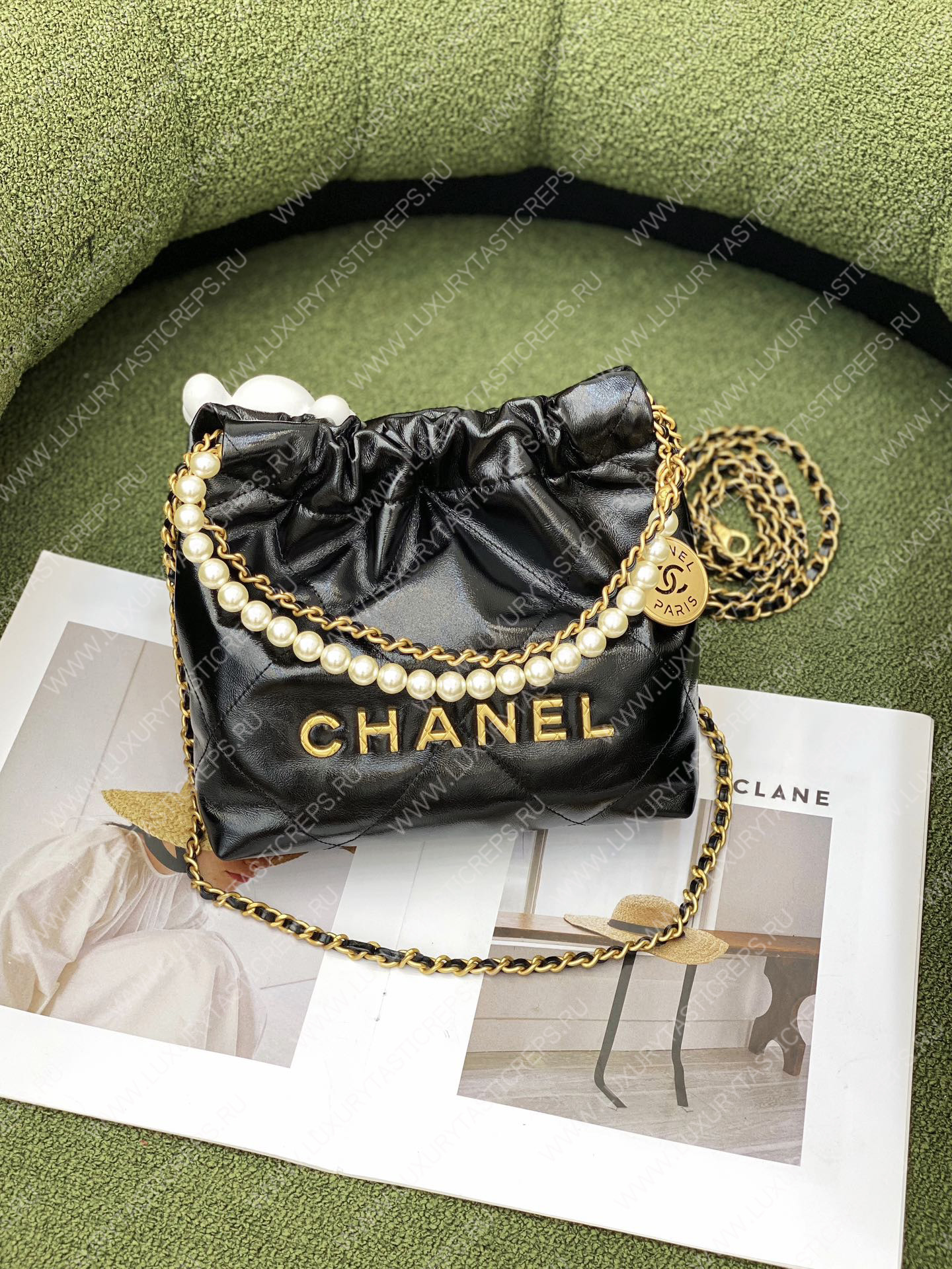 Ch*el 22 handbag black as3261