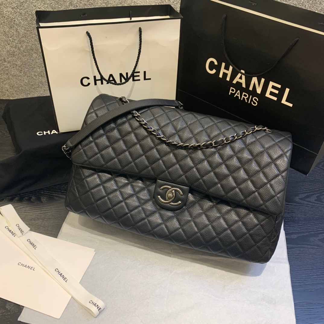 Ch*el large classic handbag black a58600