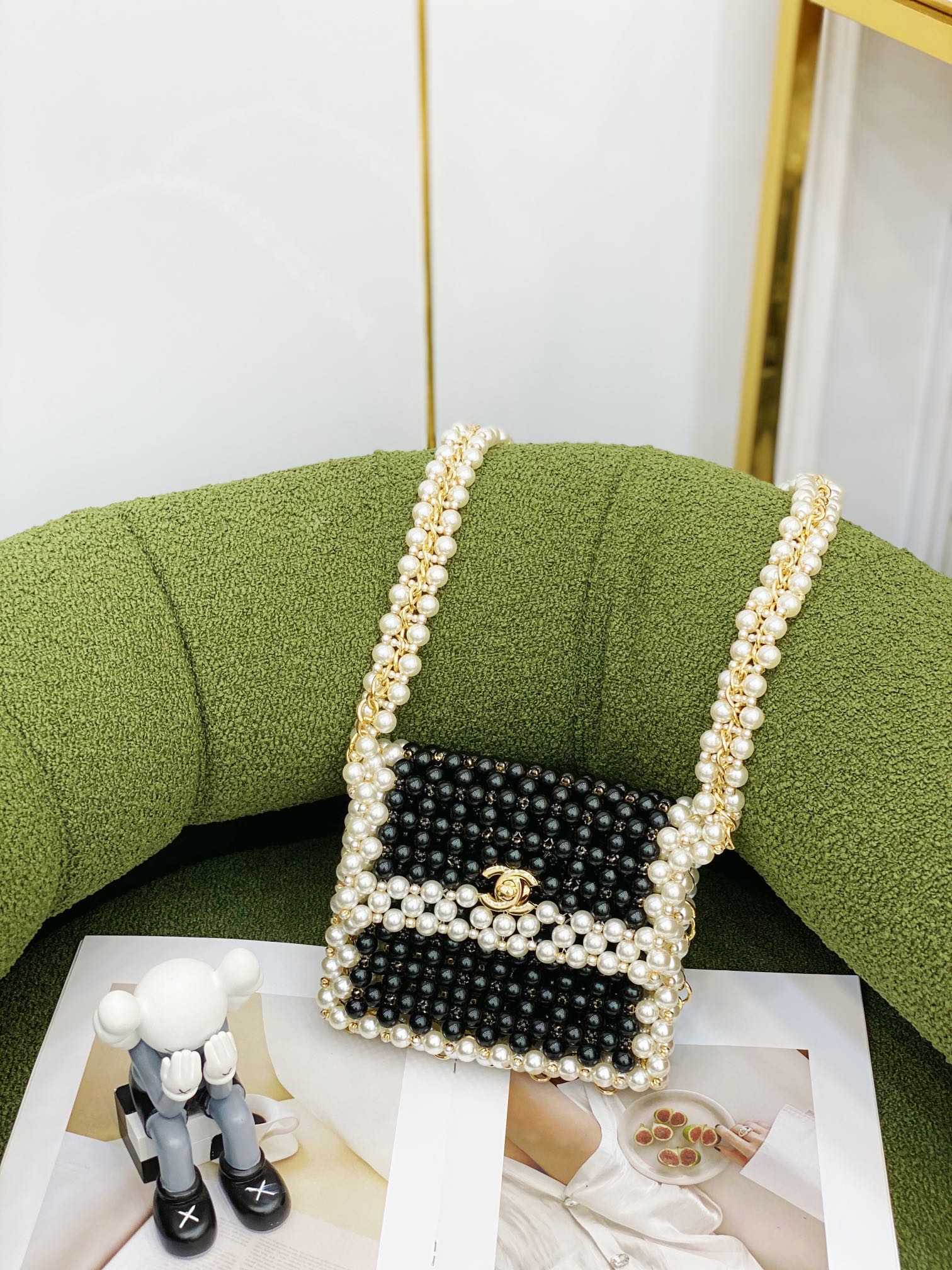 Ch*el mini evening bag black as3629