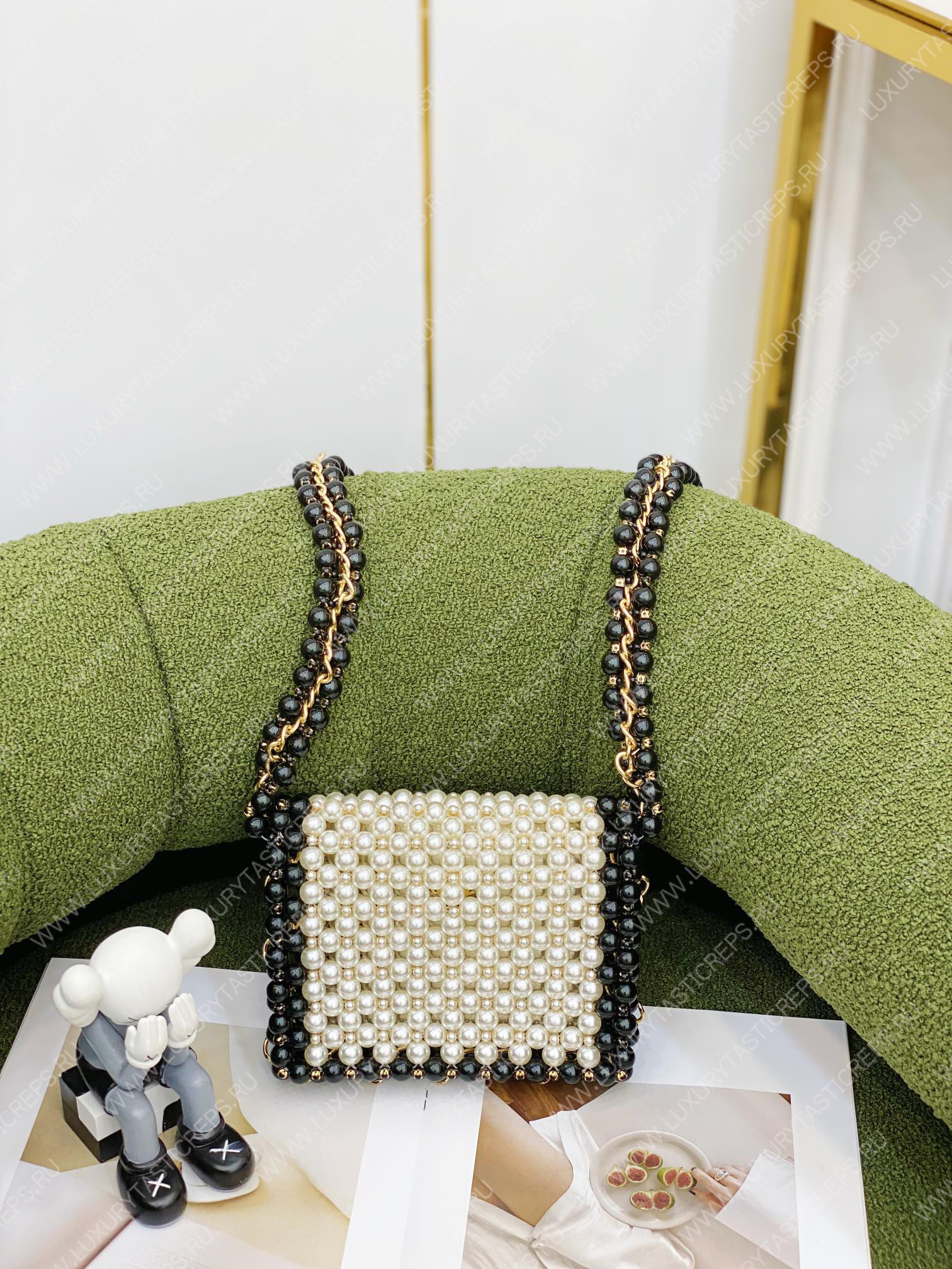 Ch*el mini evening bag white as3629