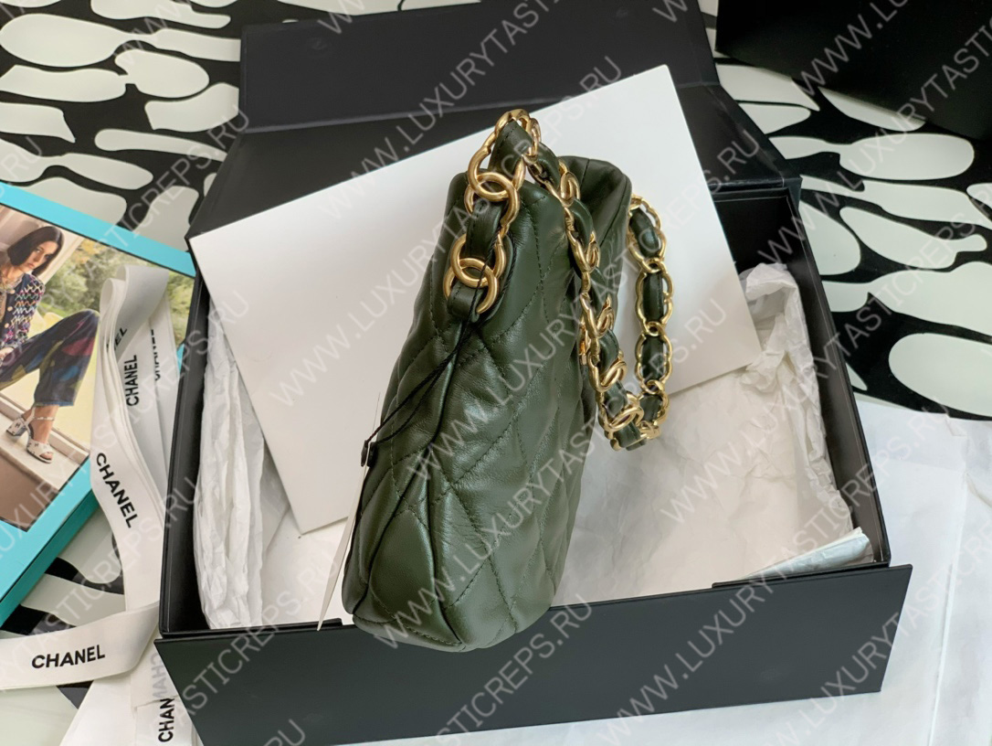 Ch*el hobo handbag bag green as3562