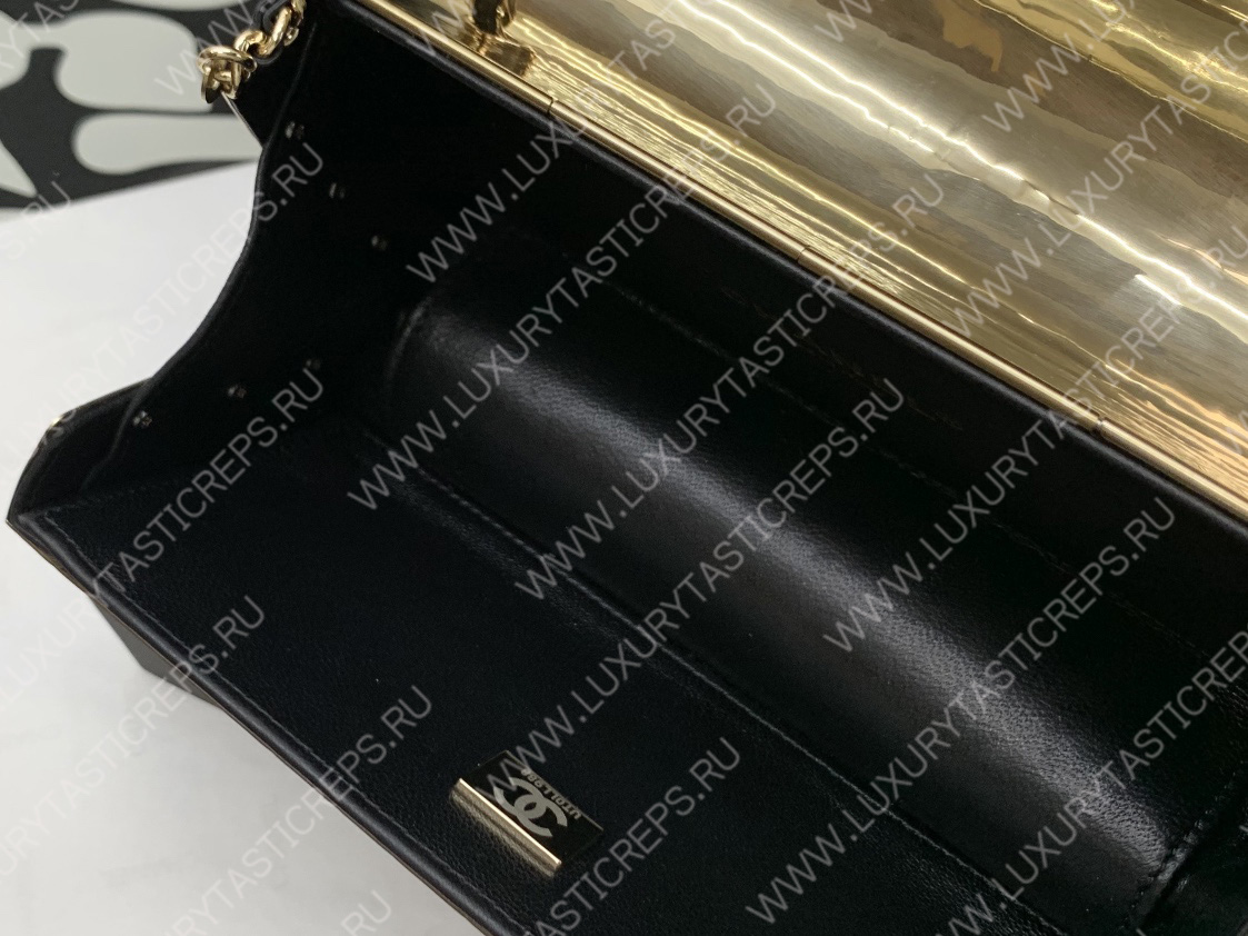 Ch*el small evening bag gold as2514