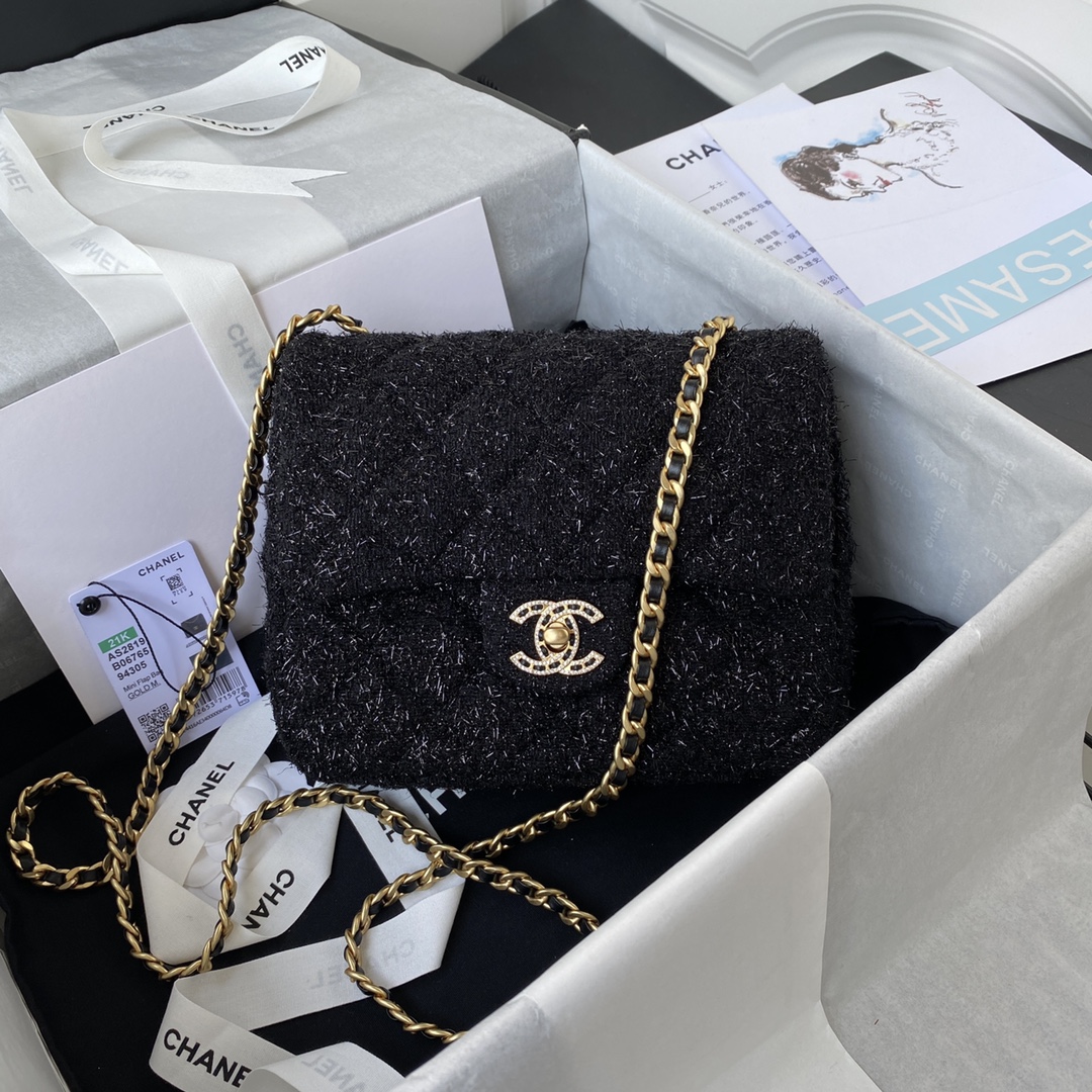 Ch*el mini flap bag black as2820