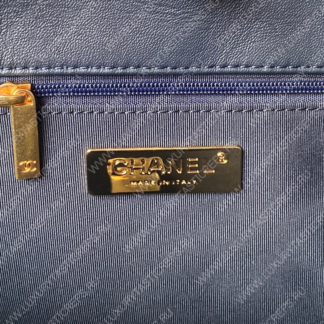 Ch*el 19 icon shopping bag blue as3519
