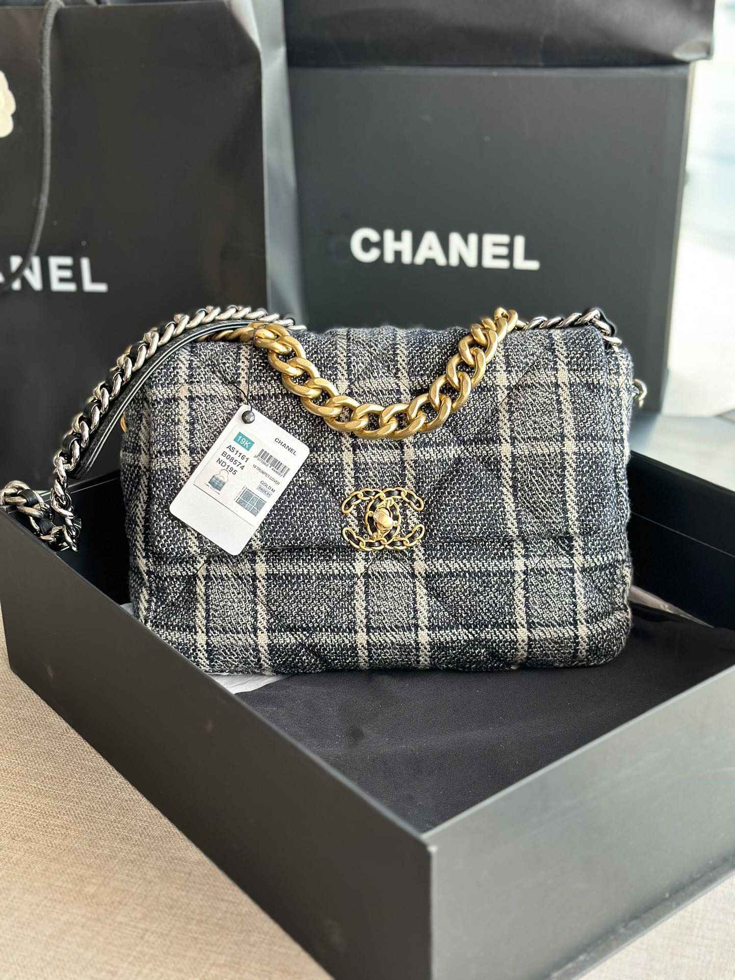 Ch*el 19 large handbag multicolor as1161
