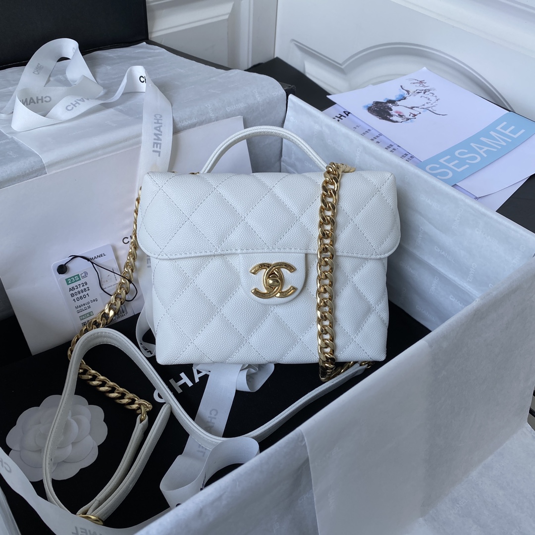 Ch*el small vanity case white as3729