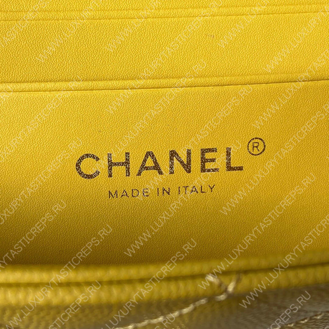 Ch*el small vanity case yellow as3729