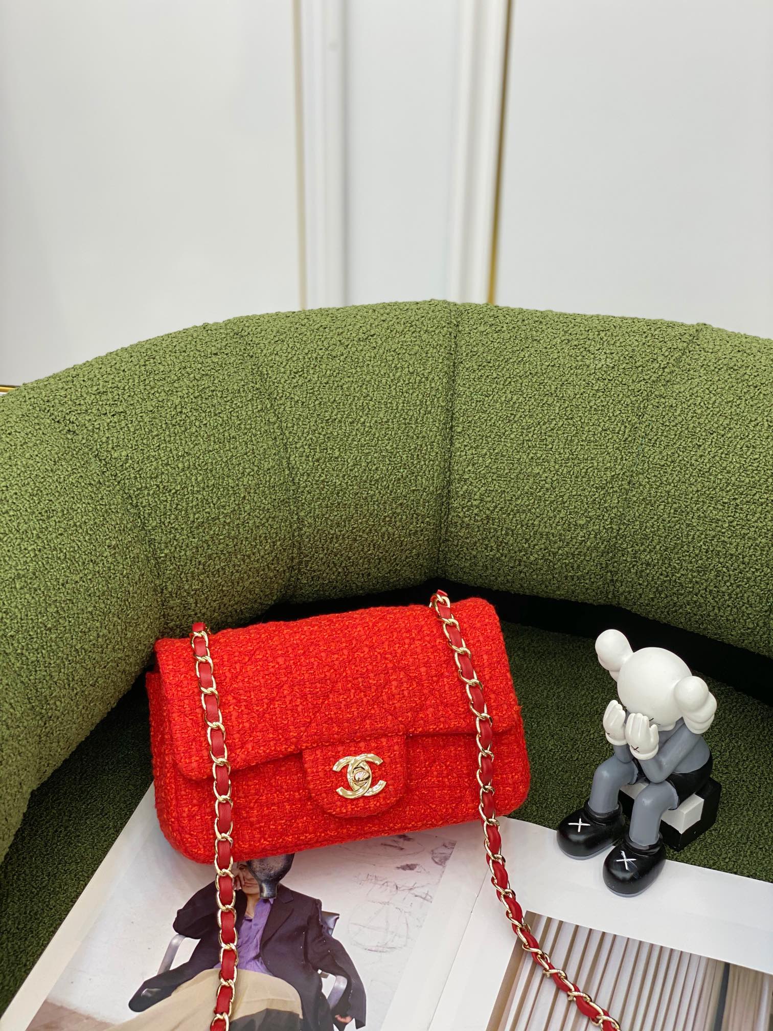 Ch*el mini flap bag red a69900