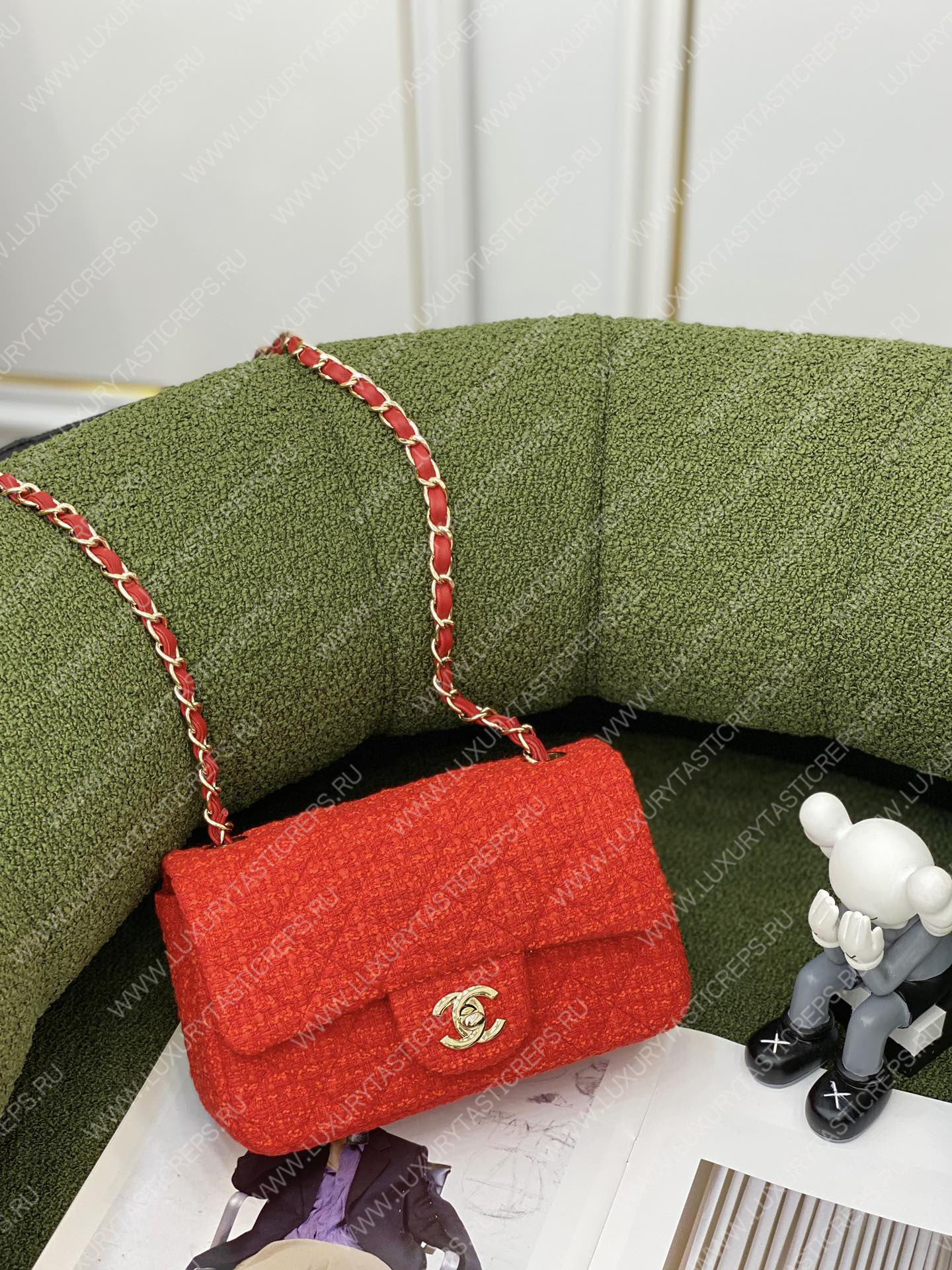 Ch*el mini flap bag red a69900