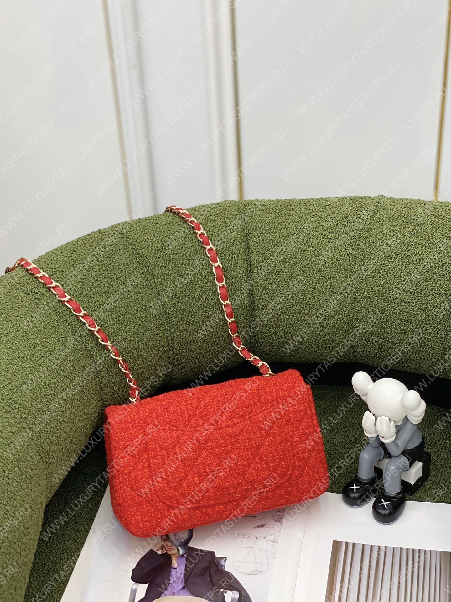 Ch*el mini flap bag red a69900