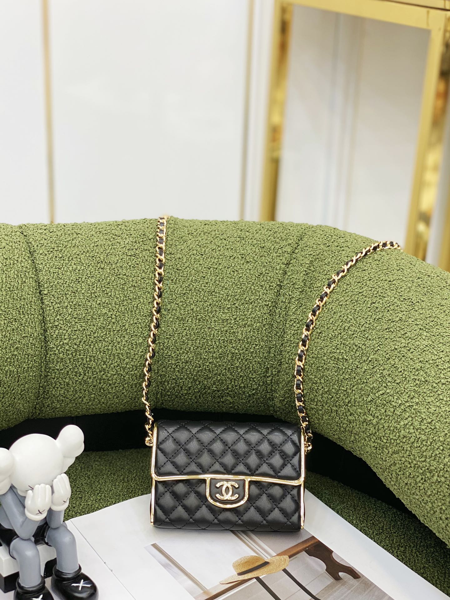 Ch*el mini flap bag black as3897