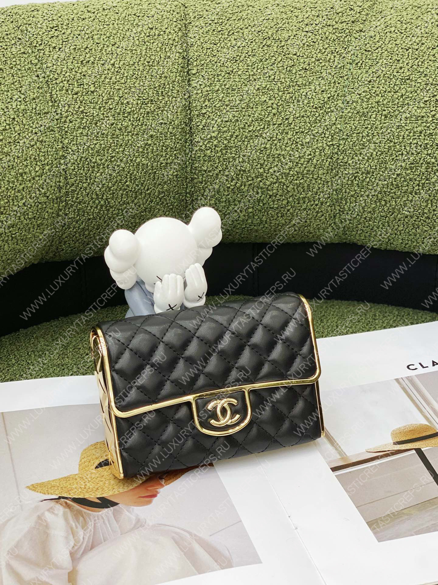 Ch*el mini flap bag black as3897