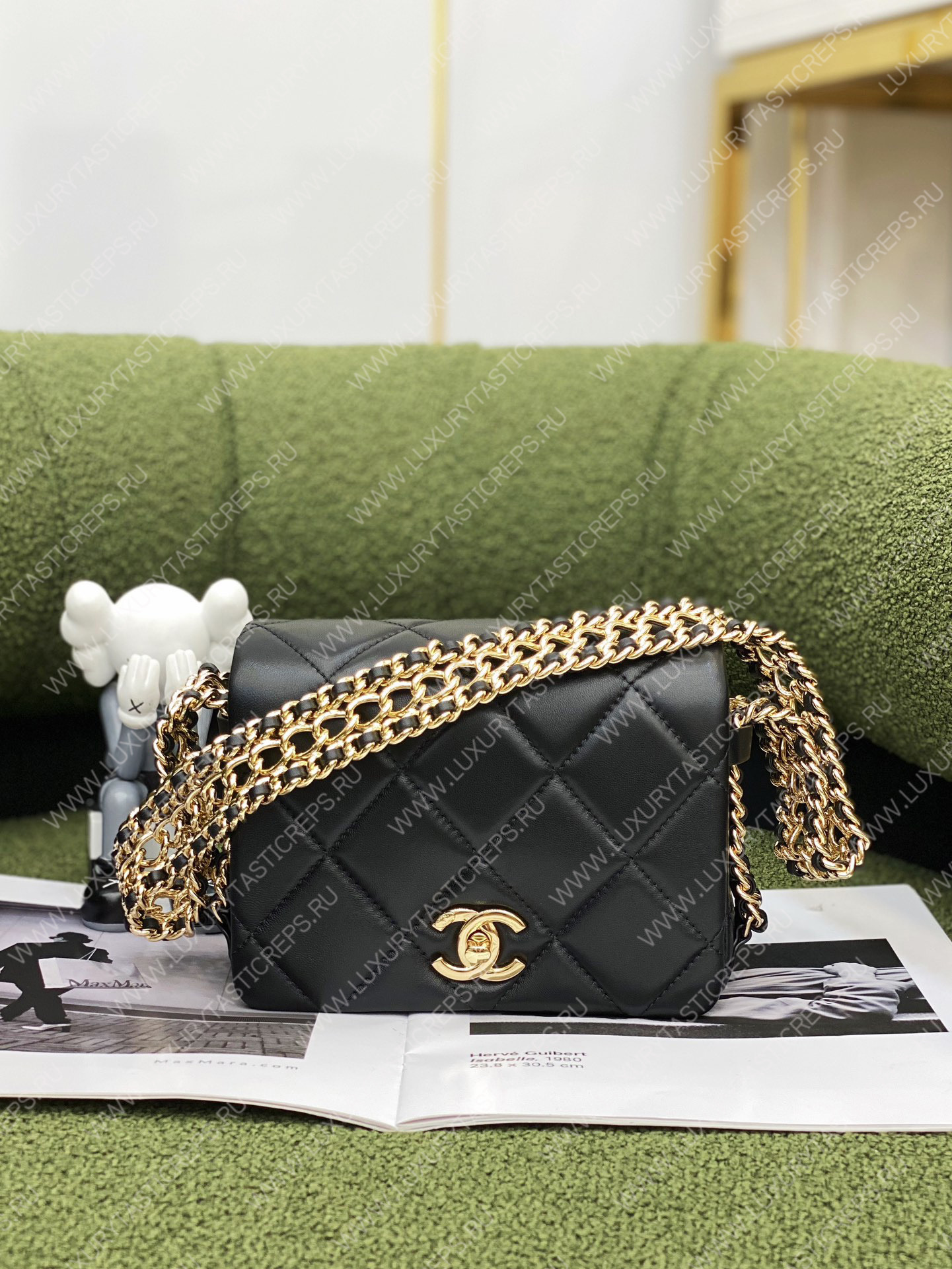 Ch*el mini flap bag black as3751