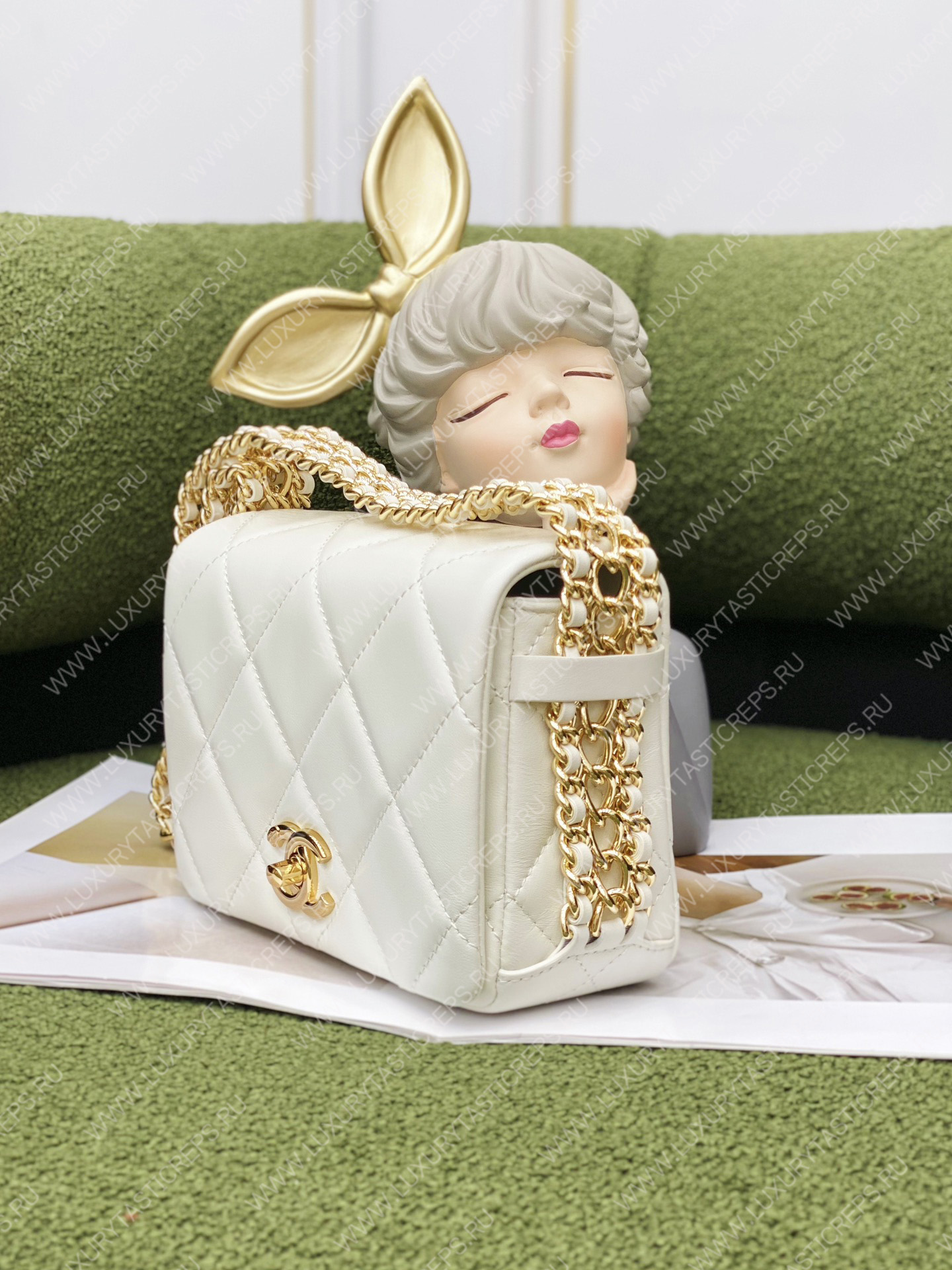 Ch*el mini flap bag white as3751