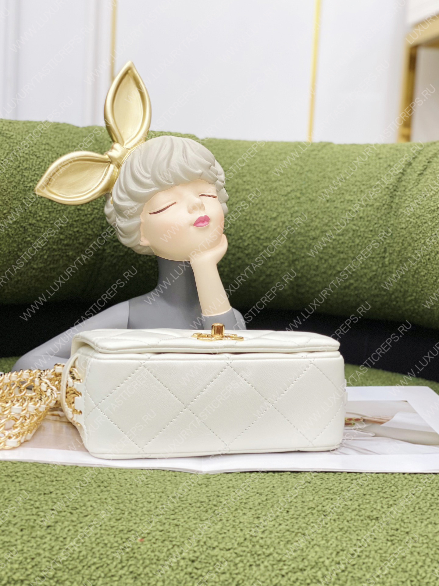 Ch*el mini flap bag white as3751