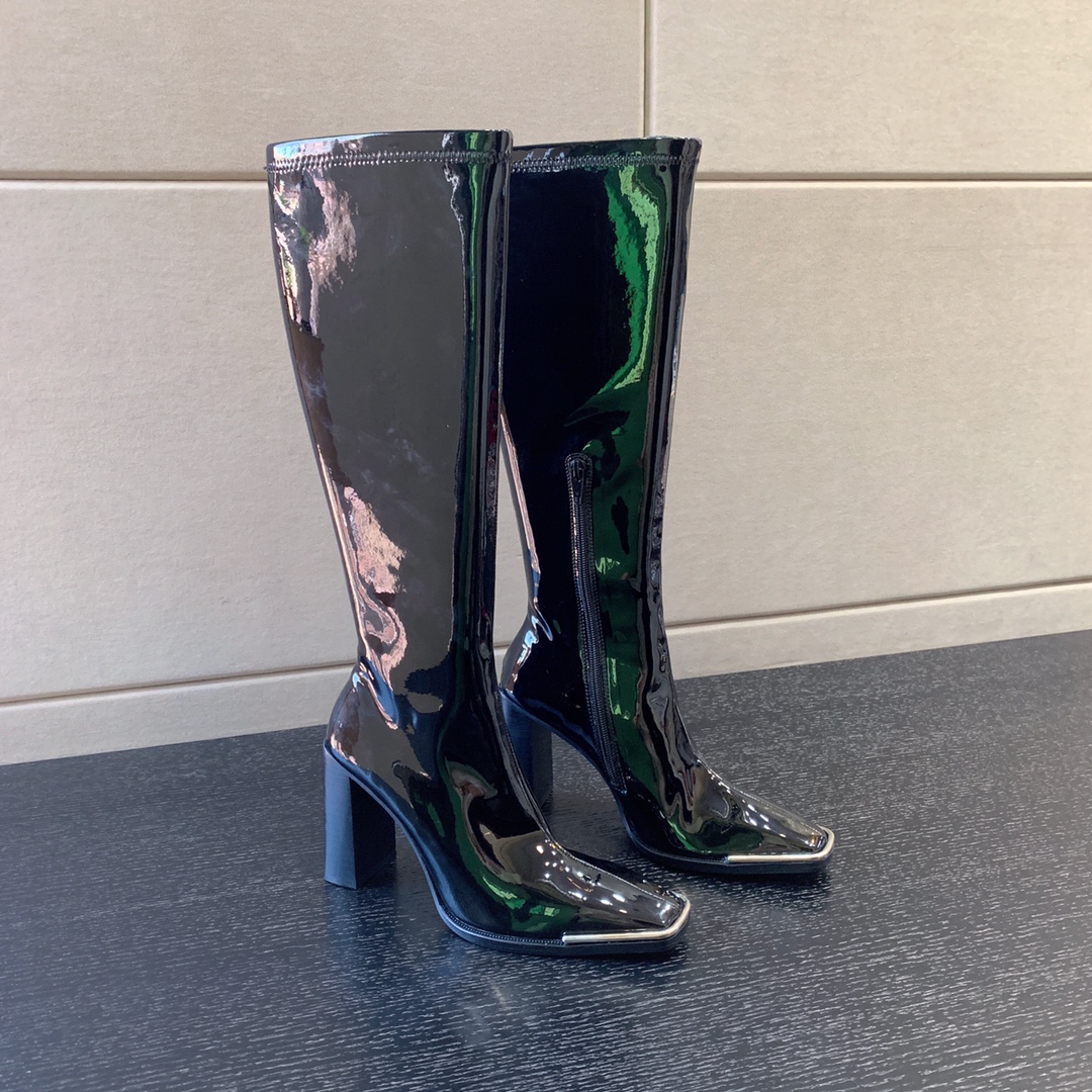 ALEXANDER MCQUEEN PUNK TALL BOOT BLACK 732227WHSWD1081