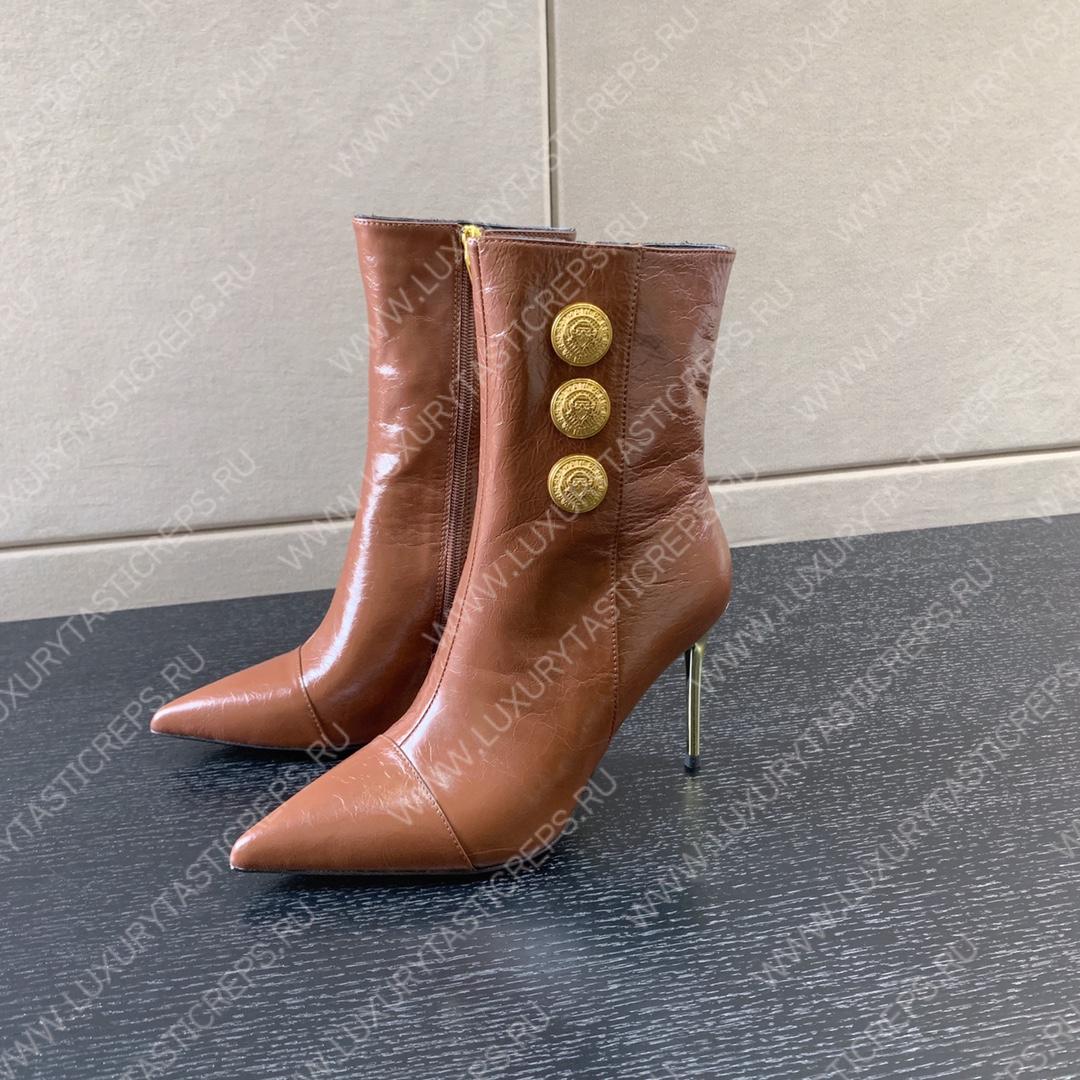 BALMAIN RONI ANKLE BOOTS BROWN YN1TA522LVIT