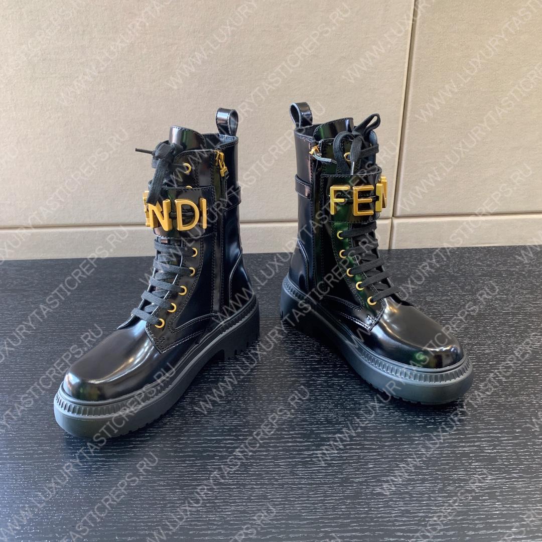 F**di leather biker boots black 8t8355