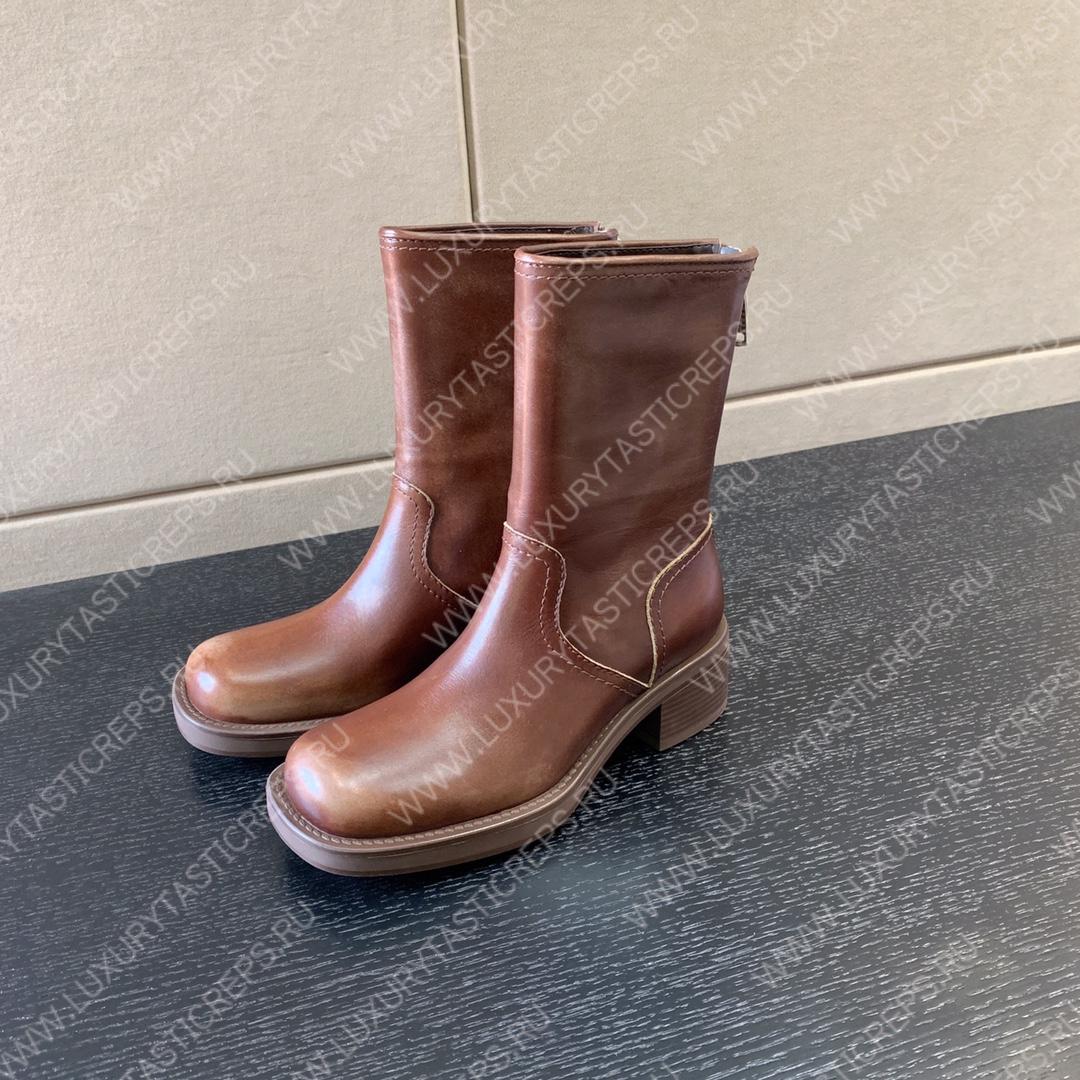 MIU MIU LEATHER BOOTIES SIENNA 5U795D