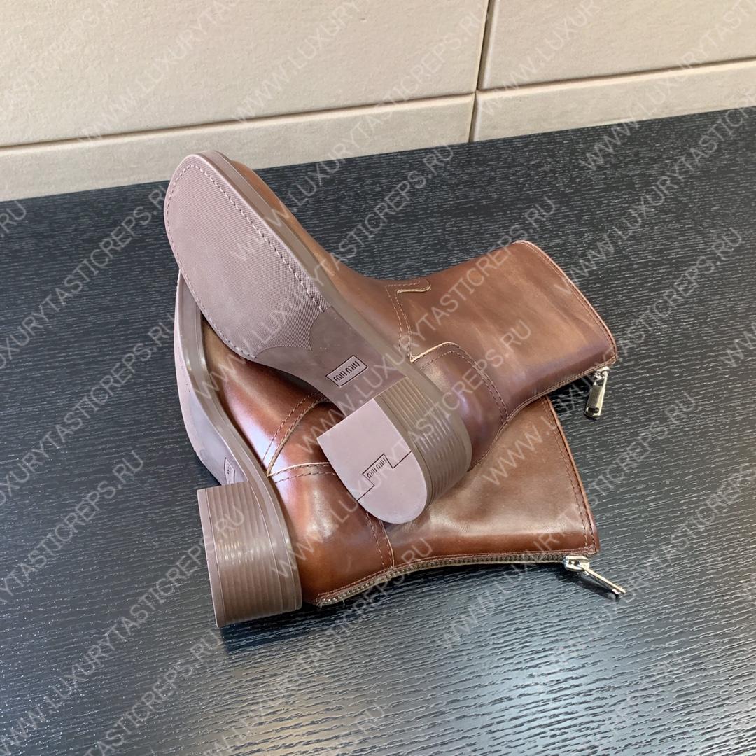 MIU MIU LEATHER BOOTIES SIENNA 5U795D