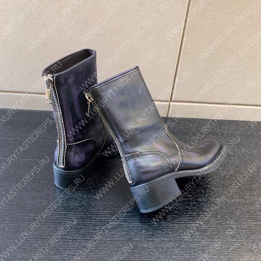 MIU MIU LEATHER BOOTIES BLACK 5U795D