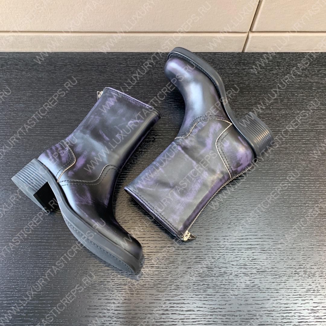 MIU MIU LEATHER BOOTIES BLACK 5U795D