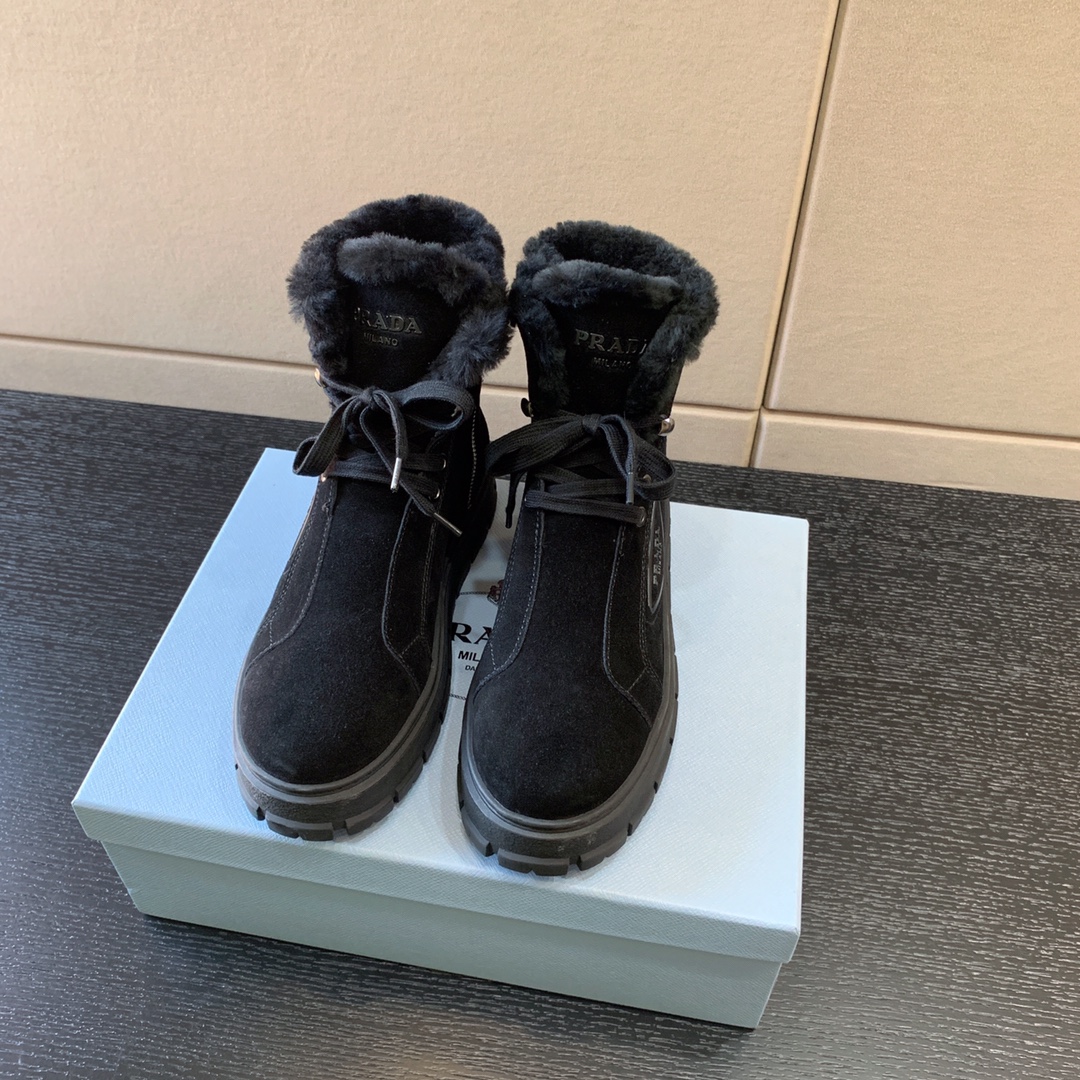 Pra*a suede lace-up booties black 1t492m
