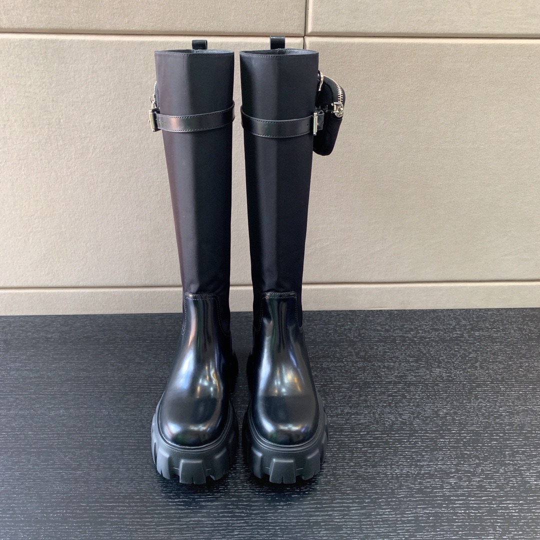 Pra*a monolith nylon zip pocket high boots black 1w906m