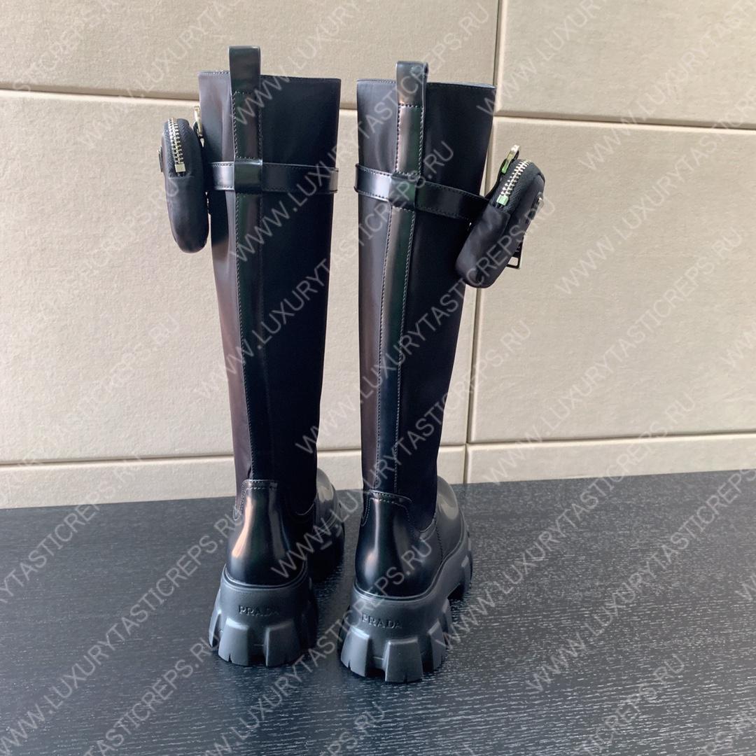 Pra*a monolith nylon zip pocket high boots black 1w906m