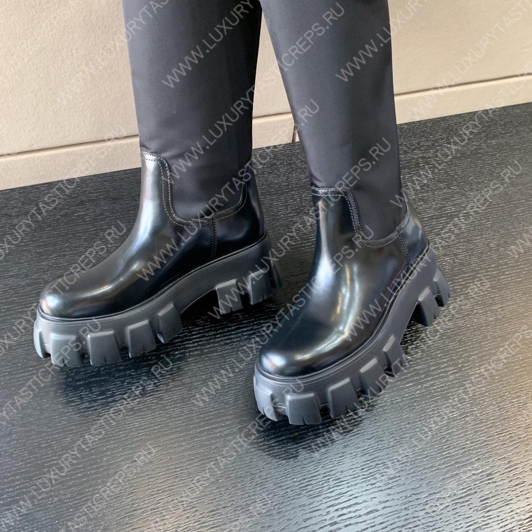 Pra*a monolith nylon zip pocket high boots black 1w906m