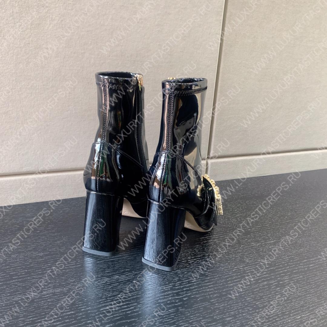 ROGER VIVIER VIV STRASS BUCKLE ANKE BOOT BLACK RVW59829
