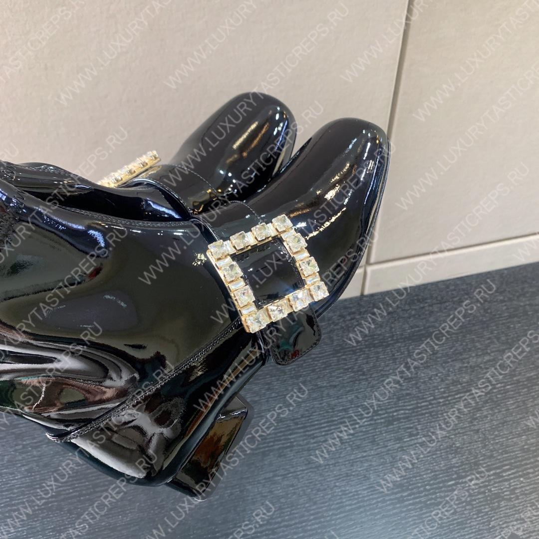 ROGER VIVIER VIV STRASS BUCKLE ANKE BOOT BLACK RVW59829