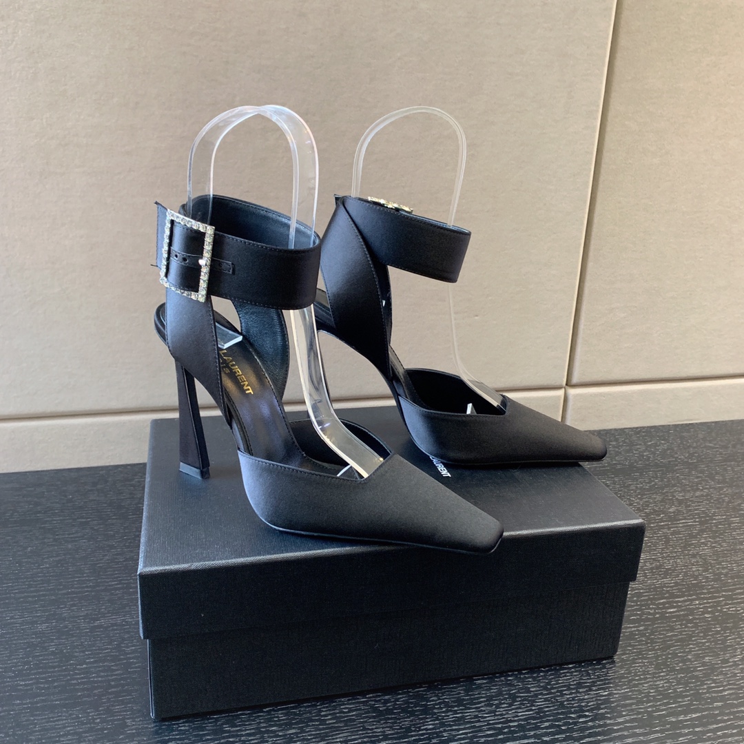 YVES SAINT LAURENT FANNY SLINGBACK SANDALS BLACK 7176081UU001000