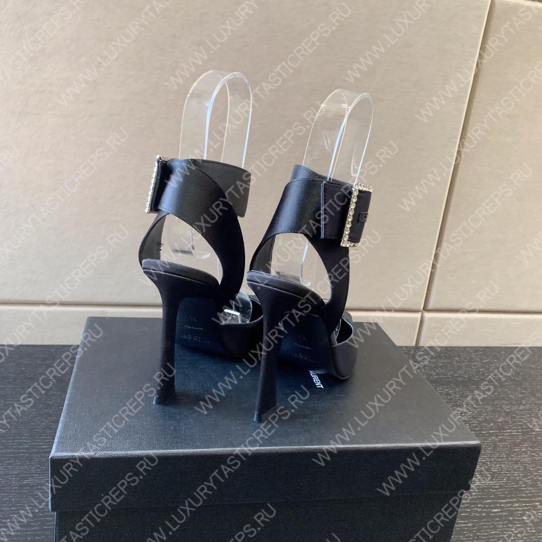 YVES SAINT LAURENT FANNY SLINGBACK SANDALS BLACK 7176081UU001000
