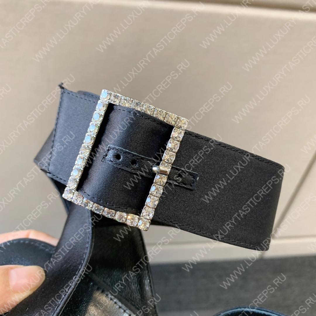YVES SAINT LAURENT FANNY SLINGBACK SANDALS BLACK 7176081UU001000