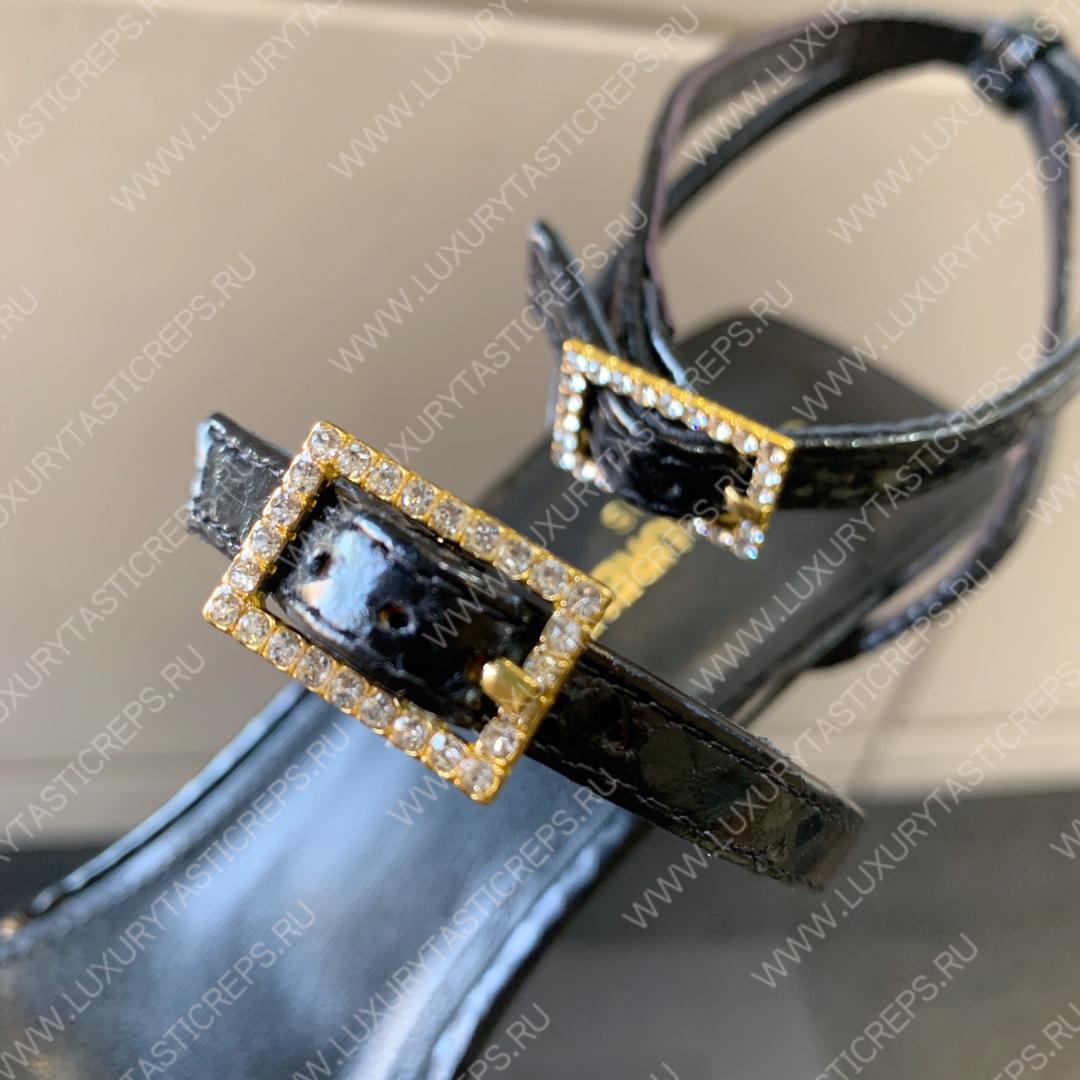 YVES SAINT LAURENT WATER SNAKE SANDALS BLACK 75I0H0015