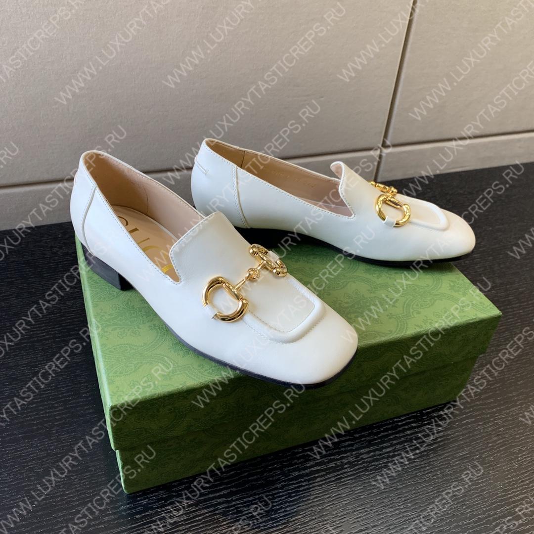 G*u*i horsebit loafer white‎ ‎414998