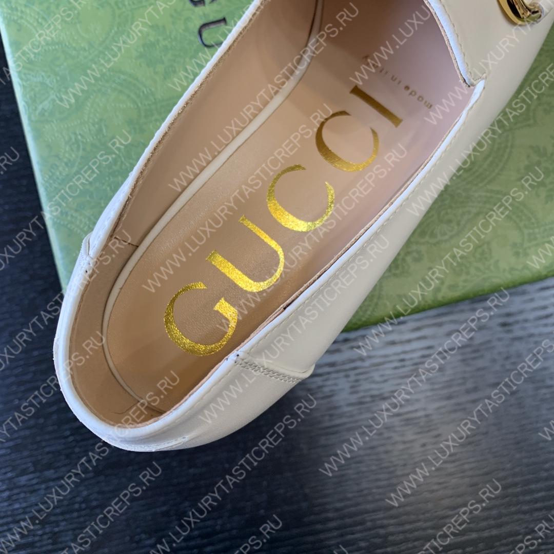 G*u*i horsebit loafer white‎ ‎414998