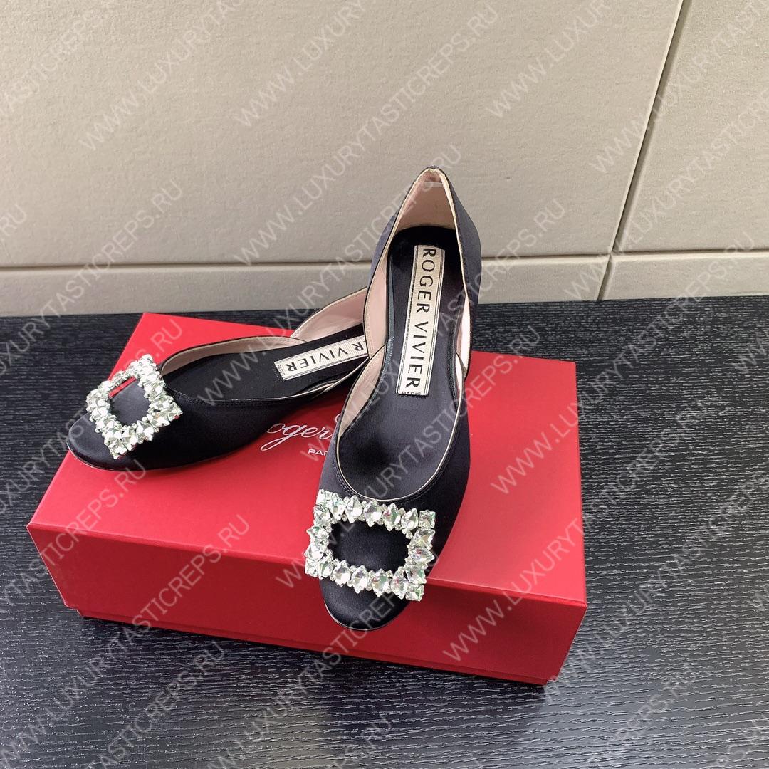 ROGER VIVIER BUCKLE BALLERINAS BLACK RVW6683