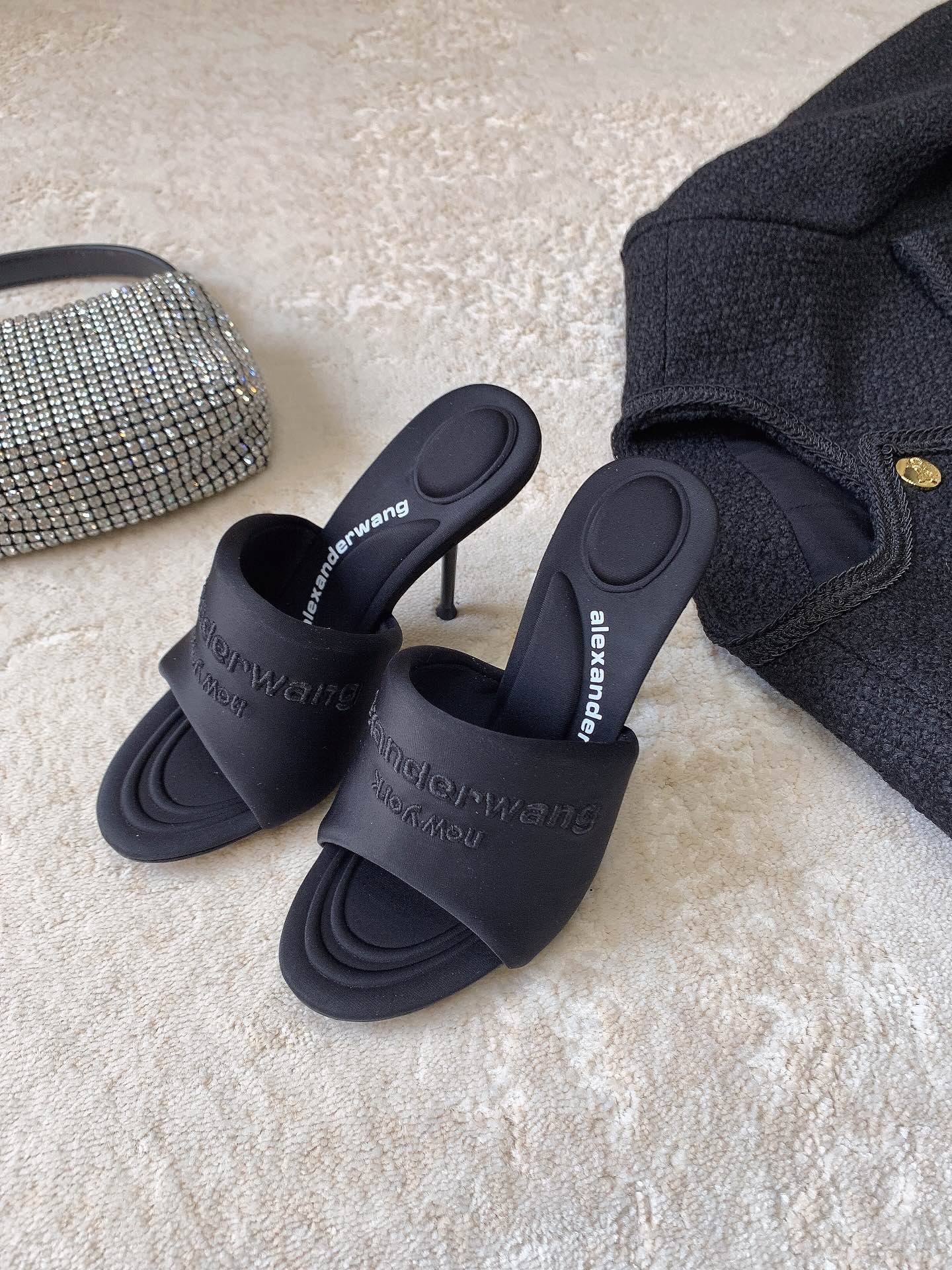 ALEXANDER WANG HIGH MULE BLACK 30221S020001