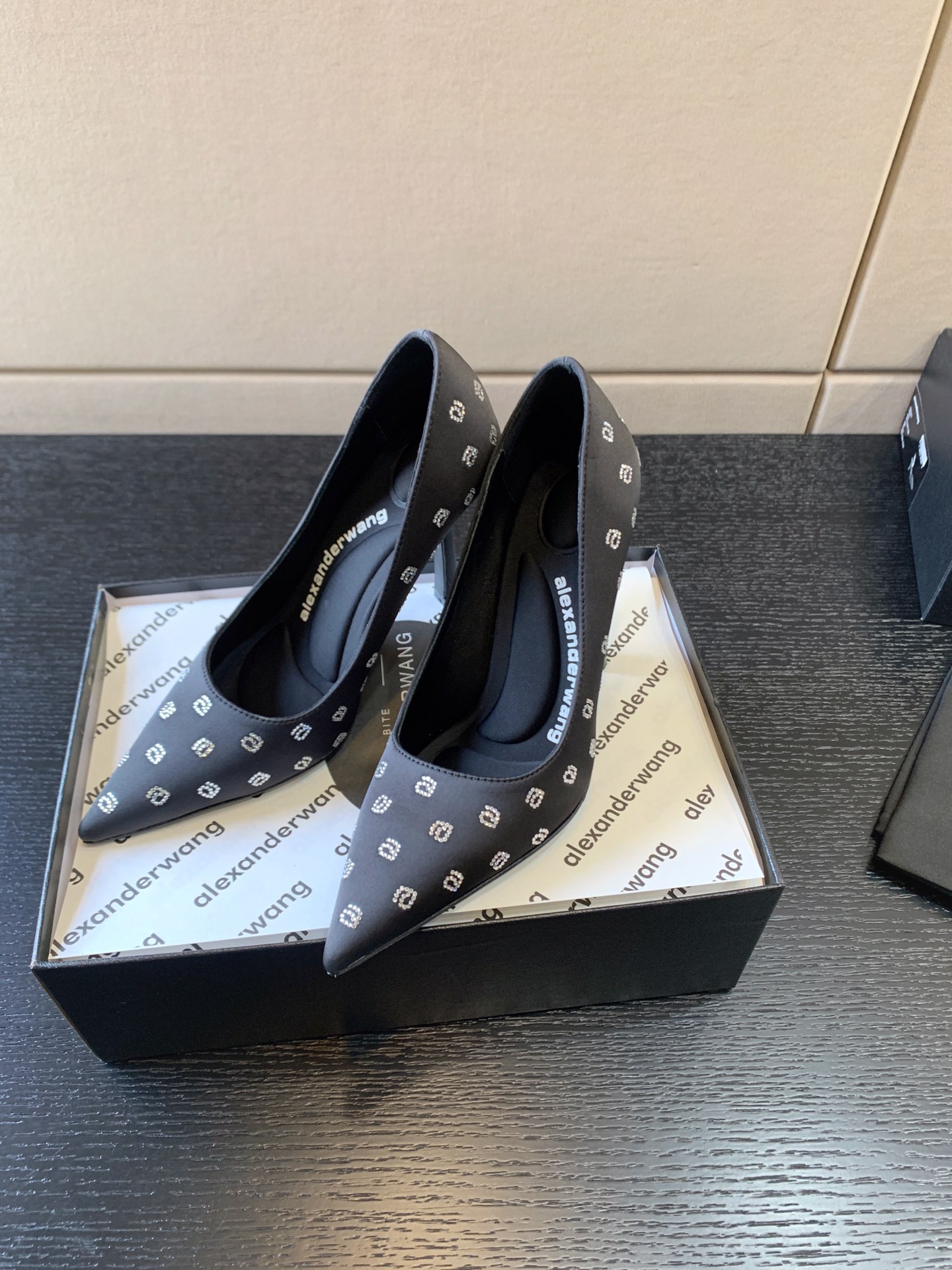 ALEXANDER WANG DELPHINE HEELS LEATHER BLACK 231187F