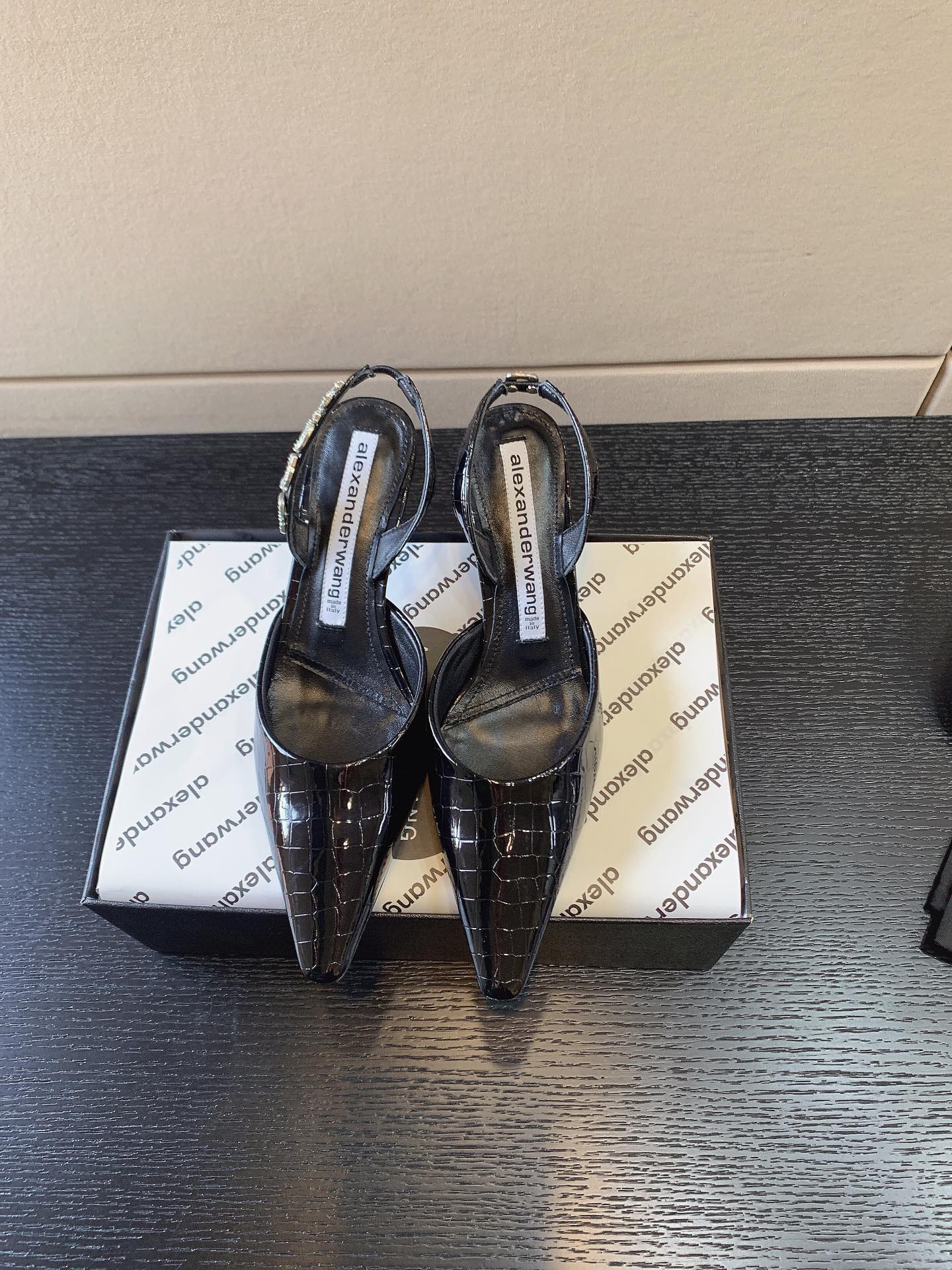 ALEXANDER WANG DELPHINE PUMPS LEATHER BLACK 30123P