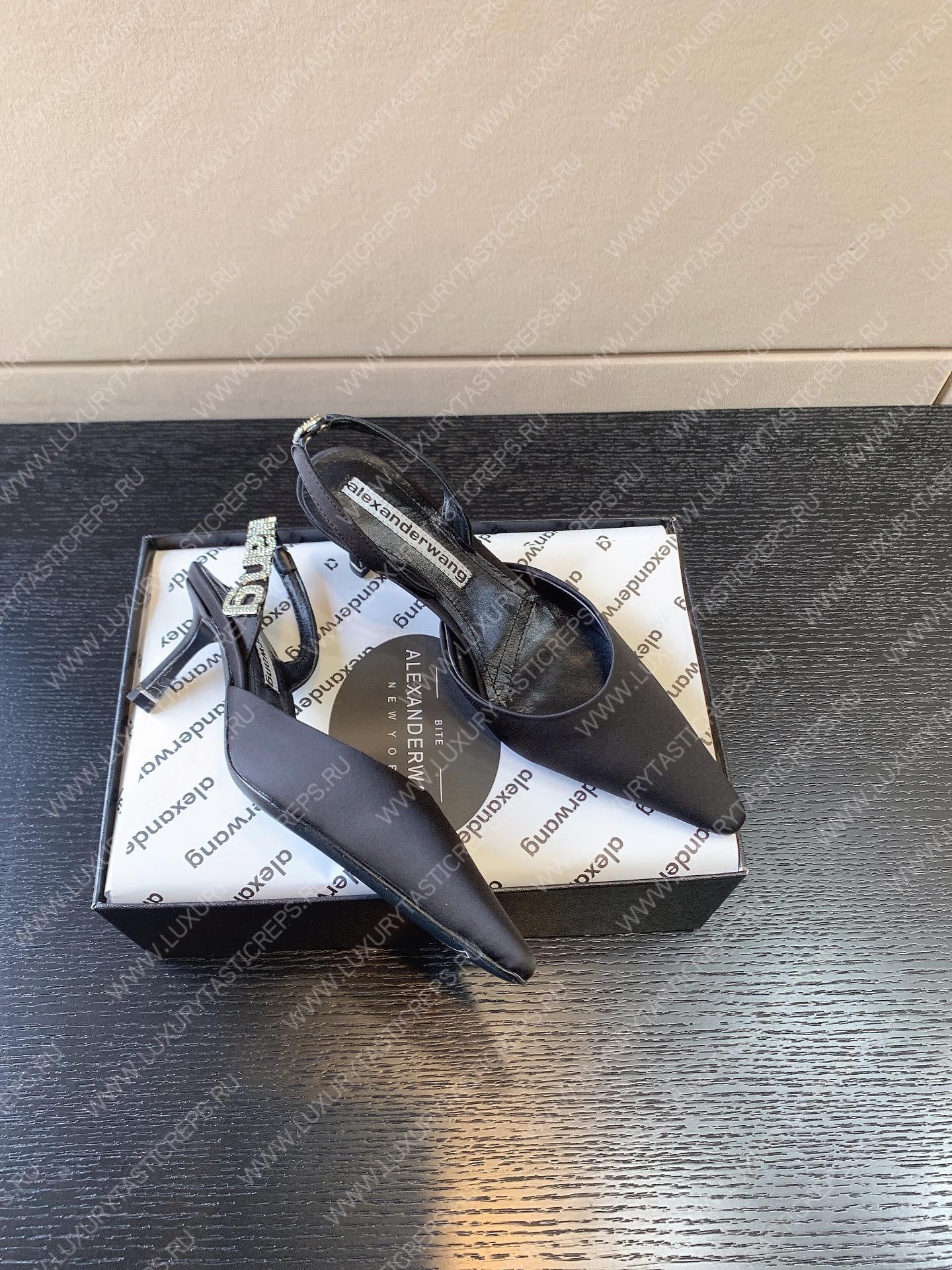 ALEXANDER WANG DELPHINE PUMPS LEATHER DARK GREY 30123P