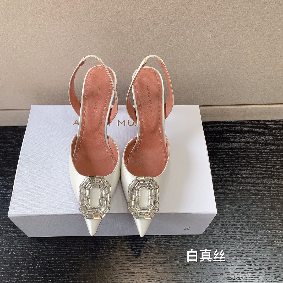 AMINA MUADDI CAMELIA SLING 105 WHITE AM9004