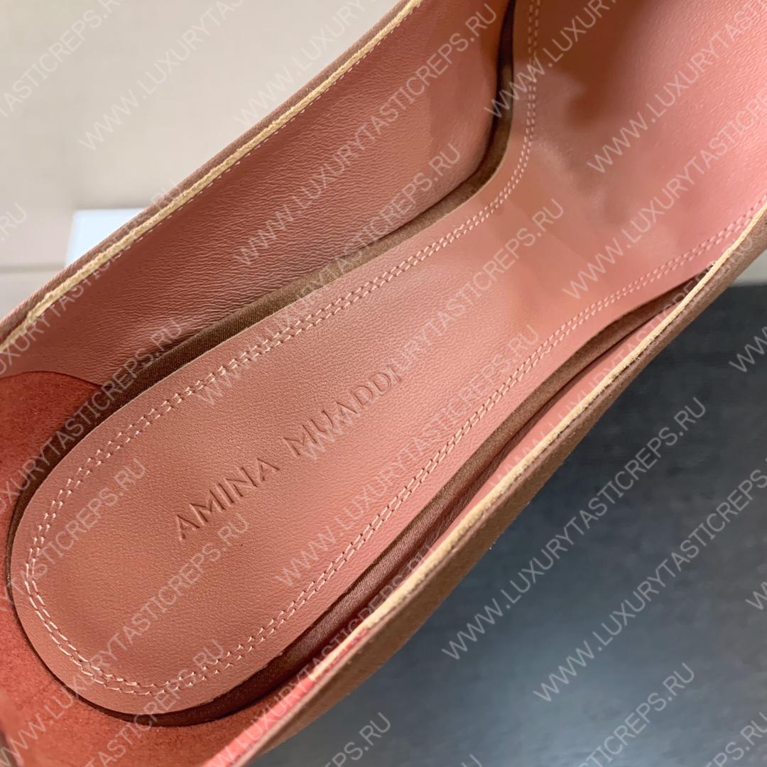 AMINA MUADDI BEGUM PATENT LEATHER PUMPS BROWN AM8001