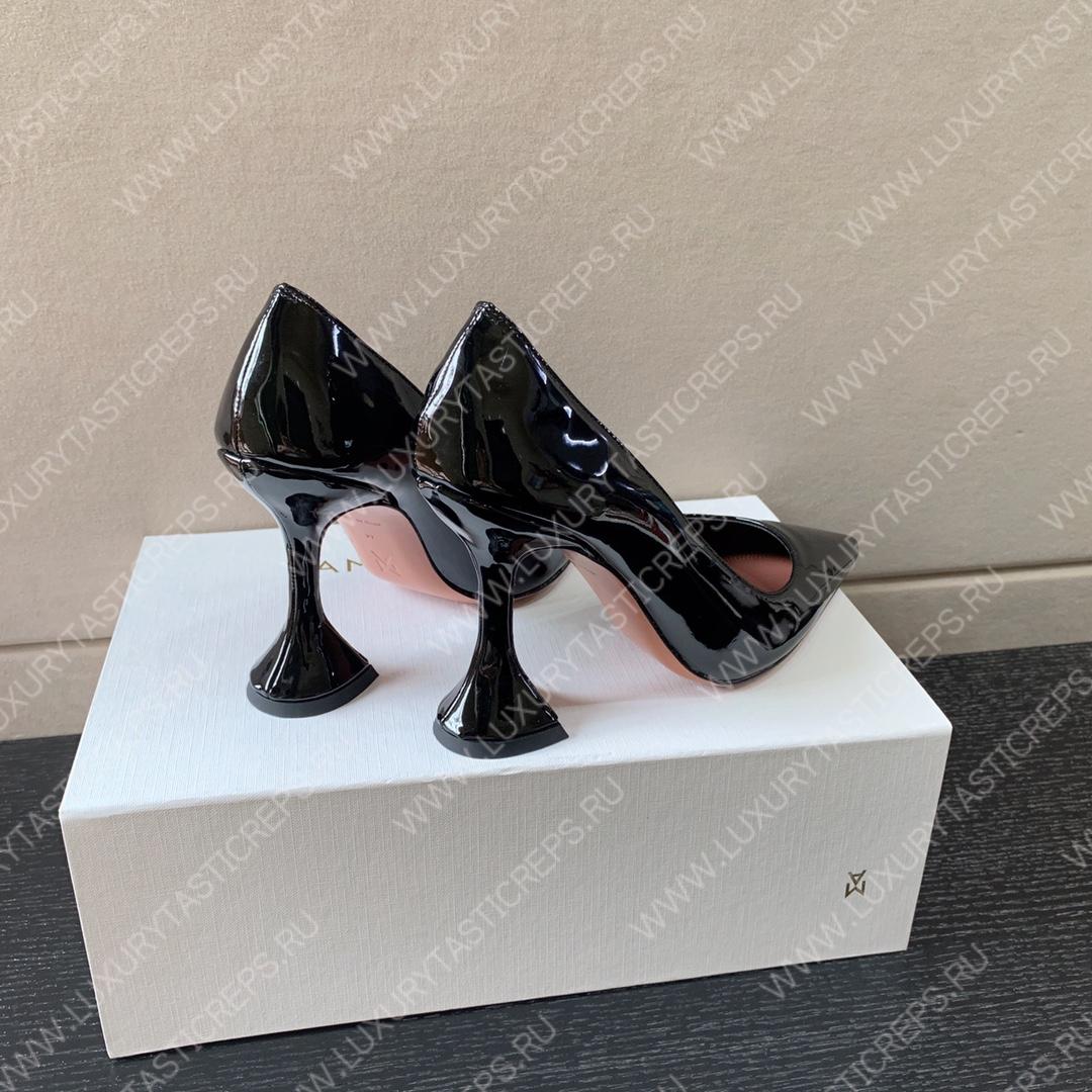 AMINA MUADDI BEGUM PATENT LEATHER PUMPS BLACK AM8001