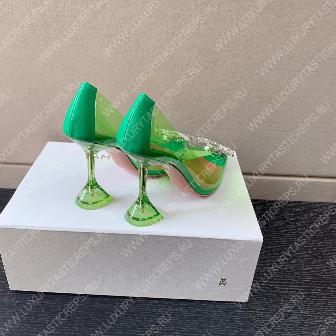 AMINA MUADDI BEGUM GLASS PUMP EMERALD GREEN AM8002